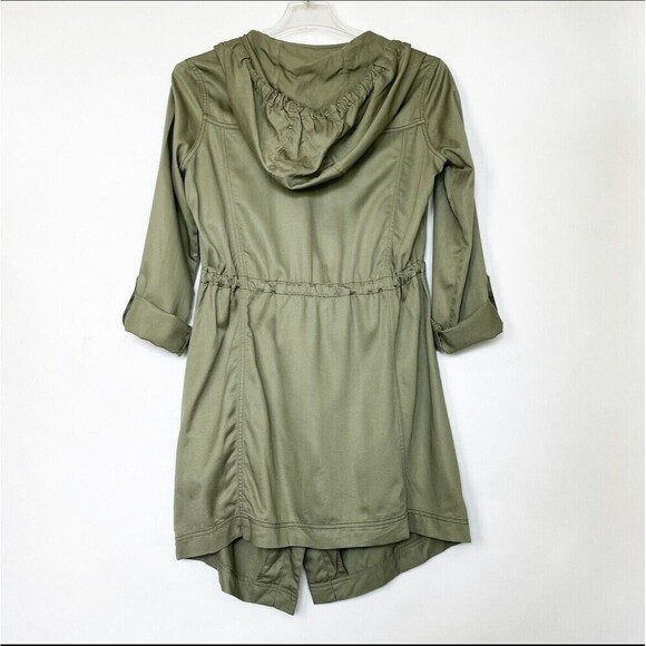 Hollister Size Small Womans Green Utility Parka Jacket Zip Drawsteing Hoodie - Picture 5 of 11